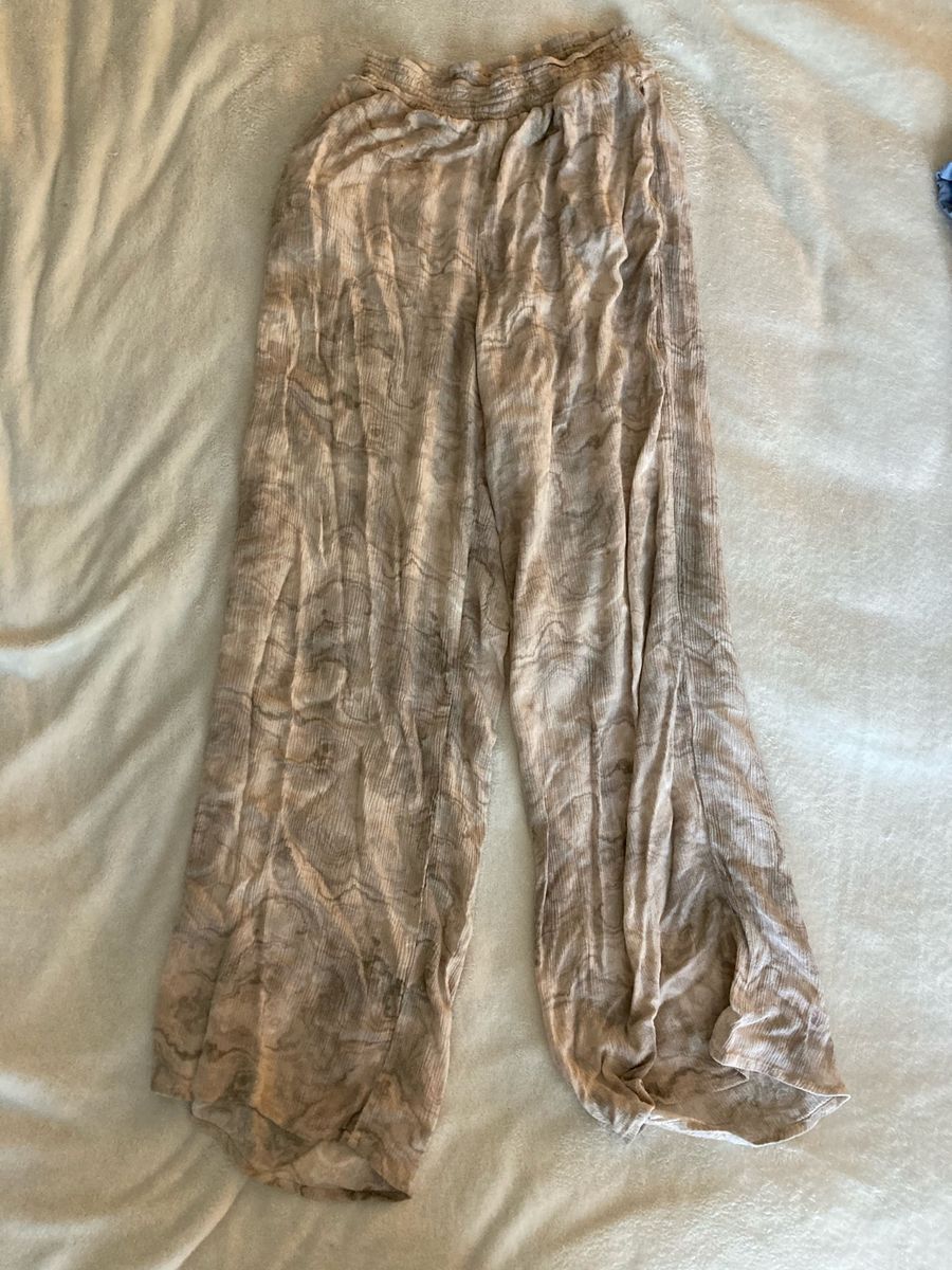 Beige and light pink palazzo pants